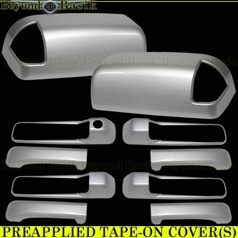 For 2009-2019 Dodge Ram Crew Door Handles+Mirror COVERS w/TSig PS2 BRIGHT SILVER — 第 1/4 张图片