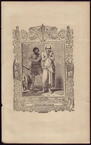 ST SEVERIAN BISHOP & MARTYR 171x273mm Antiq 19th ENGRAVING FROM BOOK - Picture 1 of 3