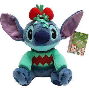 Disney Store Stitch Festive Xmas Plüschtier weich Mistelzweig & Schleife Spielzeug Medium 31 cm Lilo - Bild 1 von 11