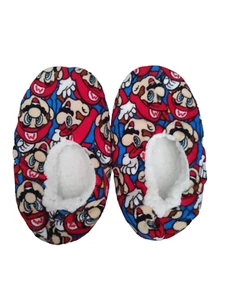Super Mario Bros MARIO Fuzzy Babba Slipper Socks Size M/L 13-4 NEW W/O TAGS - Picture 1 of 4