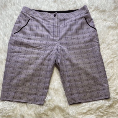 Cutter and Buck Women’s Purple Plaid Golf Shorts Size 8 - Image 1 of 4