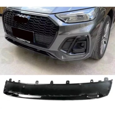 For Audi Q5 RS SQ5 2021 2022 Front Bumper Lip Lower Painted Black Deflector ABS - Image 1 of 4