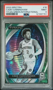2023 PANINI SPECTRA TITAN 16 CADE CUNNINGHAM GREEN INTERNATIONAL PSA 9 - Picture 1 of 2