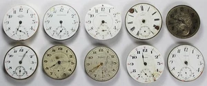 (10) Pocket Watch MOVEMENT ONLY Lot #7 - 18s 16s - Parts/Repair/Crafts - Picture 1 of 11
