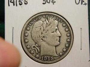 1915 S Barber Half Dollar Item # 6969 - Picture 1 of 2