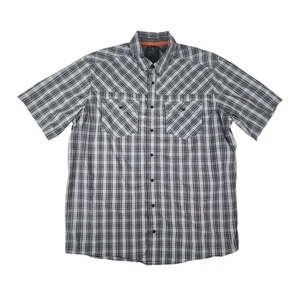Camisa grande a cuadros gris manga corta abotonada 5.11 Tactical Series para hombre - Imagen 1 de 8