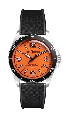 Used Bell and Ross BR V2-92 Automatic Orange Dial Men's Watch Rubber Strap 41mm - Image 1 of 4