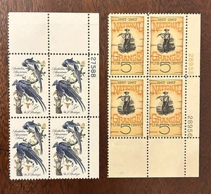 US: 1963-1966. 2 Plate Blocks of 4, Scott #1241 & 1323 5c MNH. 05011 - Picture 1 of 1