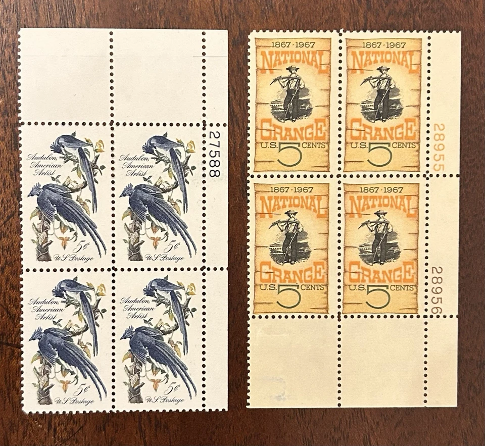 US: 1963-1966. 2 Plate Blocks of 4, Scott #1241  & 1323 5c MNH. 05011 - Image 1 of 1