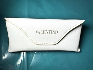 Valentino Sonnenbrille/ Brille halbhart weiß Leder Schutzetui - Bild 1 von 9