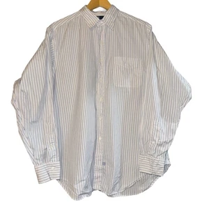 Vintage 90s Polo Ralph Lauren Shirt Mens XL White Blue Striped Button Up Wedding - Picture 1 of 8