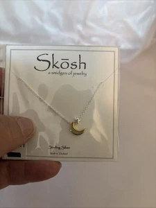 Skosh  Necklace Moon Star Gold Over Sterling Silver New Adjustable 17” - Picture 1 of 4