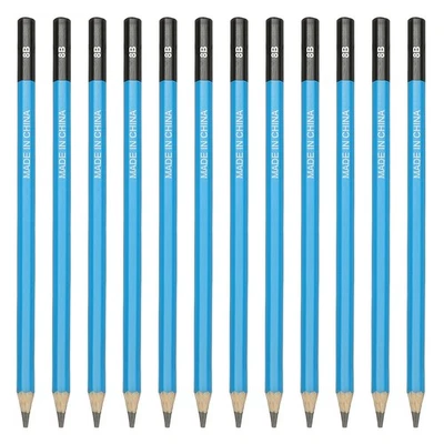 12Pcs 8B Drawing Pencils for Sketching, Blue/Black - Image 1 of 4