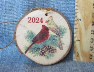 2024 KARDINAL VÖGEL Vintage HOLZ Christbaumschmuck ORN105 - Bild 1 von 2