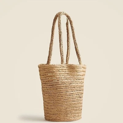 J. Crew Мальта ручной работы соломенная сумка с короткими ручками в натуральной соломе OS новый с Ярлыками - Изображение 1 из 4