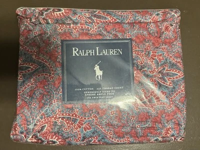 Vintage Polo Ralph Lauren "Meredith" Paisley Red Flat Sheet - Twin SEALED! - Image 1 of 4