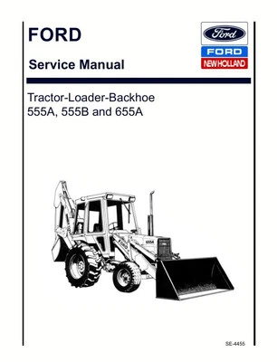 Retroexcavadora cargador tractor Ford 555A, 555B, 655A manual de servicio taller de reparación libro Foto 1 de 4