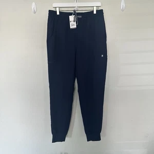 Pantaloni scrub jogger rilassati vita alta Figs Uman blu navy taglia large - Foto 1 di 7