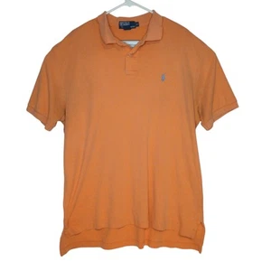 Polo Ralph Lauren Poloshirt Herren XL Orange Kurzarm 100% Baumwolle Blau Pony - Bild 1 von 7