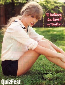 TAYLOR SWIFT "I Believe In Love!" Quote 8" x 10" Pin-Up from Teen Magazine - Picture 1 of 1