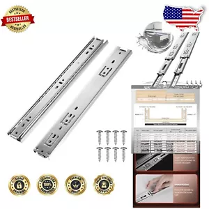 Quality Stainless Steel Drawer Slides Set - 5 Pairs, 100 lb Load, Rust-Resistant - Picture 1 of 9