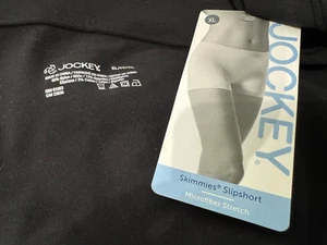 NEW Jockey Black Short Length Microfiber Slipshort Skimmies Shapewear Women’s XL - Picture 1 of 3