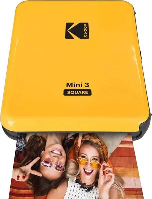 KODAK Mini3 Square Instagram Size Bluetooth Portable Photo Printer 3x3" - Yellow - Image 1 of 2