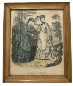VTG Victorian Print La Mode Illustree Gilquin Fils. imp Paris ,b5 - Picture 1 of 8