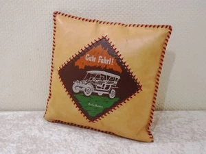 Cojín decorativo de buen viaje para conductor vintage - cuero sintético - vintage alrededor de 1960 - Imagen 1 de 4