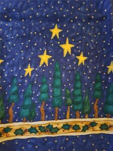 MODA COTTON DOUBLE BORDER FABRIC SANTA CLOTHES CYNTHIA YOUNG 2 YDS TREES STARS