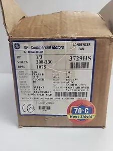GE 3729HS Condenser Fan Motor, 1/3 HP, 1 Ph, 60 Hz, 208-230 V, 1075 RPM - Picture 1 of 6