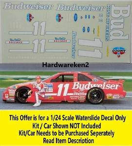 NASCAR DECAL #11 BUDWEISER 1992-1994 FORD THUNDERBIRD BILL ELLIOTT JNJ 1/24 - Picture 1 of 2