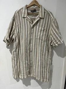Commons Mens Striped Short Sleeve Casual Button Up Shirt Size XXXL 3XL - Picture 1 of 10