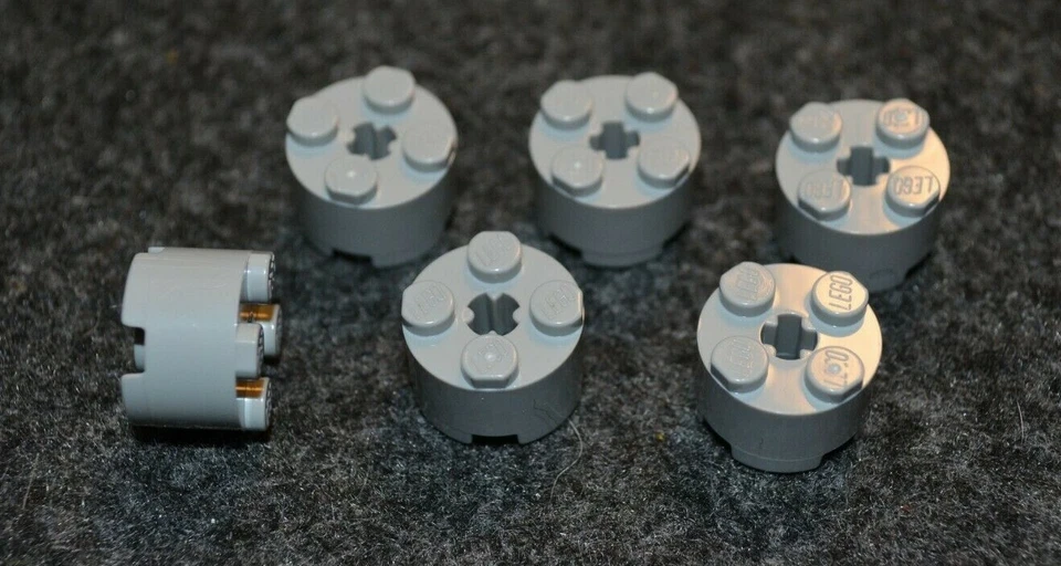 (6) 2x2 Light Gray Round Brick Bricks ~ Lego  ~ NEW ~ - Image 1 of 1