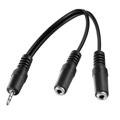 C22 Audio Klinke Y Adapter, 3.5mm Stecker auf 2X 3.5mm Buchse Headset Stereo Aux - Bild 1 von 4