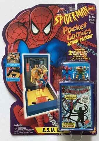 1994 Toy Biz Spiderman Marvel Pocket Comics Playset ESU Lab Dr Octopus-NEW Cover