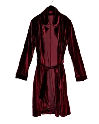 Women's Medium Loungewear Stretch Smoking Robe Housecoat Luxury Velvet Tie Waist - Image 1 of 4
