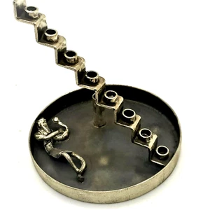 Hanukah Menorah " Jacob's Dream" Sterling Silver Handmade Designs By S. Ghatan - Picture 1 of 5