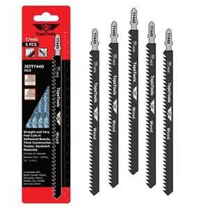 5 x TopsTools T744D Long 180mm Jigsaw Blades Very Fast Cuts For Wood Bosch - Picture 1 of 5