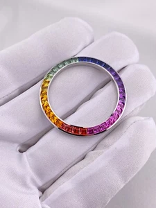 ROLEX6.50CTS.DAYTONA RAINBOW LABGROWN 18kWHITE GOLD CUSTOMBEZELREF#116500/116520 - Picture 1 of 12