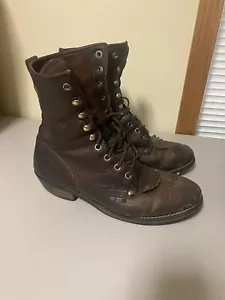Stivali da lavoro Ad Tec, uomo taglia 9,5W, pelle marrone, ottime condizioni, lacci scarpe - Foto 1 di 8