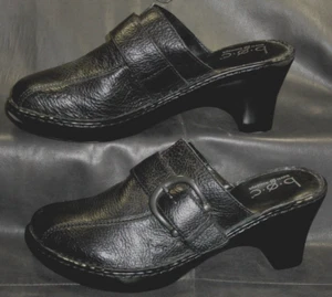 Boc by Born Women's black pebbled leather closed bicycle toe mule shoes size 9M - Picture 1 of 5