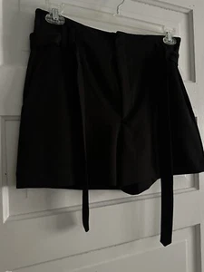 BAR lll SHORTS WOMENS M BLACK BELTED - Picture 1 of 10