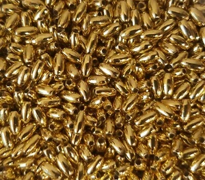 1,000 pcs Metallic Gold Loose Plastic Pearls 3mm x 6mm Oval Rice Craft Beads - Picture 1 of 4