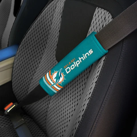 Miami Dolphins Set of 2 Rally Design Premium Seat Belt Shoulder Pad Covers Cover
