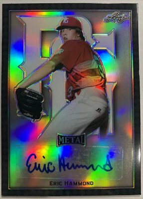 2020 LEAF METAL PERFECT GAME ERIC HAMMOND BLACK REFRACTOR AUTO 05/15 M - Image 1 of 2
