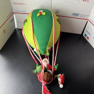 Vintage Annalee Santa In Hot Air Ballon 1980 Fabric Handmade USA Christmas Pics - Picture 1 of 19
