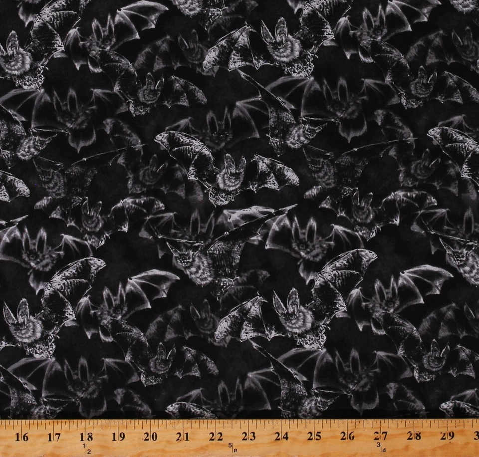 FIELD'S FABRIC Cotton Bats Animals Mammals Caves Sounds Fabric Print by the Yard D509.34