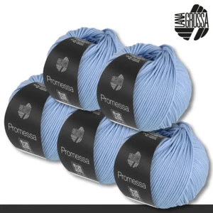 Lana Grossa 5 X 50 G Promessa Hilo Tubular Lana Algodón Orgánico 29 Colores - Imagen 1 de 57