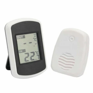 Wireless Digital Weather Thermometer Indoor Outdoor LCD Temperature Meter GL - Picture 1 of 7